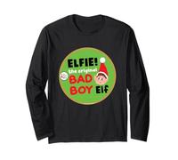 Elves Behavin' Badly Elfie Original Bad Boy Elf Christmas Manga Larga