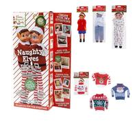 Elves Behavin Badly - Juego de 2 Peluches 30cm de Elfo y Elfa con Cuerpo Suave y Cabeza de Vinilo para Niños - Más de 2 Accesorio(Traje,Disfraz,Envio azal)