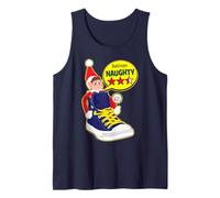 Elves Behavin' Badly Shoe Train Naughty Rating Navidad Camiseta sin Mangas