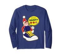 Elves Behavin' Badly Shoe Train Naughty Rating Navidad Manga Larga