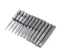 Elvielsl Juego de 12 puntas de destornillador Torx de 1/4 pulgadas, vástago hexagonal de seguridad magnética, broca Torx T5 T6 T7 T8 T9 T10 T15 T20 T25 T27 T30 T40 S2 juego de brocas de destornillador