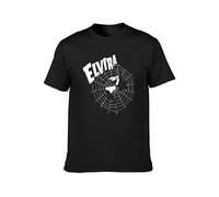 Elvira Mistress of The Dark Gothic Spider Web Unisex 100% Cotton Short-Sleeve T-Shirts Black M