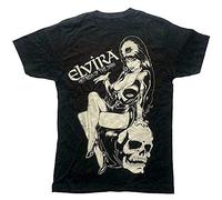 Elvira T-Shirt Skull Mistress of The Dark New Black