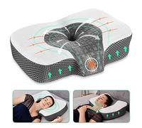 Elviros Almohada Cervical Ortopédica de Espuma Viscoelastica, Almohada Ergonómica Extraíble para Dolor de Cuello y Hombros Almohada Antironquidos para Dormidores Laterales, Blanca-S