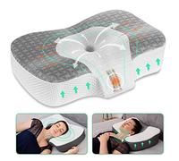 Elviros Almohada Cervical Ortopédica de Espuma Viscoelastica, Almohada Ergonómica Extraíble para Dolor de Cuello y Hombros Almohada Antironquidos para Dormidores Laterales, Gris-S