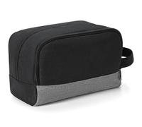 Elviros Bolsa de Aseo para Hombre Ultraligera y Compacta - Bolsa de Aseo Pequeña con 2 Compartimentos, Nylon Resistente y Asa Reforzada - Ideal para Viajes, Negocios (Negro)