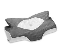 Elviros Funda de Almohada de Espuma Viscoelástica con Contorno Cervical, Funda de Almohada Reemplazable (Gris Oscuro, Solo Funda de Almohada)