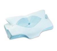 Elviros Funda de Almohada de Espuma Viscoelástica con Contorno Cervical, Funda de Almohada Reemplazable (Azul, Solo Funda de Almohada)