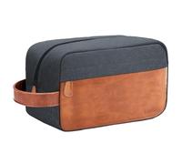 Elviros Neceser de Viaje, Bolsa de Aseo Colgante Impermeable, Bolsa de Piel sintética para Accesorios de tocador en Viajes, Negocios, Viajes de Negocios y baño (Azul Marino)