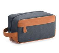 Elviros Neceser de Viaje para Hombre, Bolsa de Aseo Colgante Impermeable, Bolsa de Piel sintética para Accesorios de tocador en Viajes, Negocios, Viajes de Negocios y baño (Azul Marino)