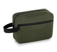 Elviros Travel Neceser de Viaje para Hombre, Impermeable, portátil, con Compartimento para Afeitado y asa, Organizador de cosméticos para Gimnasio, Ducha y baño, Verde Militar
