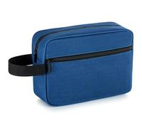 Elviros Travel Neceser de Viaje para Hombre, Impermeable, portátil, con Compartimento para Afeitado y asa, Organizador de cosméticos para Gimnasio, Ducha y baño, Azul Marino