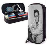 Elvis - Estuche de piel para lápices de viaje, bolsa de cosméticos de viaje, estuche con cremallera de gran capacidad, caja de almacenamiento de papelería, regalo de cumpleaños