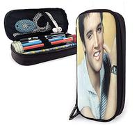 Elvis - Estuche de piel para lápices de viaje, bolsa de cosméticos de viaje, estuche con cremallera de gran capacidad, caja de almacenamiento de papelería, regalo de cumpleaños
