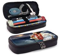 Elvis - Estuche de piel para lápices de viaje, bolsa de cosméticos de viaje, estuche con cremallera de gran capacidad, caja de almacenamiento de papelería, regalo de cumpleaños