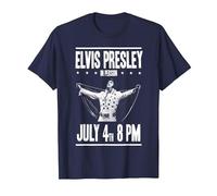 Elvis Presley 4 de Julio Concierto Camiseta, Hombre, Azul Marino, M