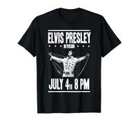 Elvis Presley 4 de Julio Concierto Camiseta, Hombre, Negro, M