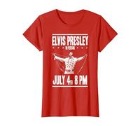 Elvis Presley 4 de Julio Concierto Camiseta, Mujer, Rojo, L