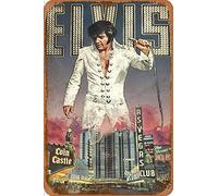 Elvis Presley Carteles de chapa vintage Cartel de chapa Retro Letrero de metal Placa Arte Decoración de pared 8 × 12 Pulgadas