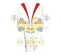 Elvis Presley Disfraz Unisex de Gran tamaño para Adulto, Blanco, L