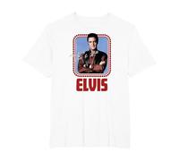 Elvis Presley - Guión Oficial de Rock N Roll Camiseta, Hombre Tallas Grandes, Blanco, 6X Alto