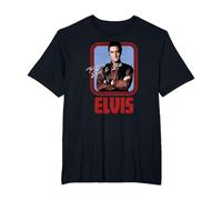 Elvis Presley - Guión Oficial de Rock N Roll Camiseta, Hombre Tallas Grandes, Negro, 6X Alto