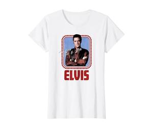 Elvis Presley - Guión Oficial de Rock N Roll Camiseta, Mujer, Blanco, XS