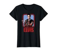Elvis Presley - Guión Oficial de Rock N Roll Camiseta, Mujer, Negro, S