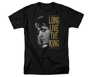 Elvis Presley - - Hombre Vive de Largo el Rey T-Shirt, Large, Black