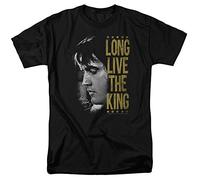 Elvis Presley - - Hombre Vive de Largo el Rey T-Shirt, X-Large, Black