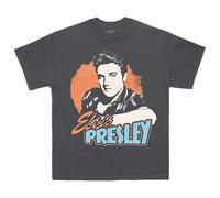 Elvis Presley Mercancía de Artista Unisex para Adultos, Carbón Vegetal, M