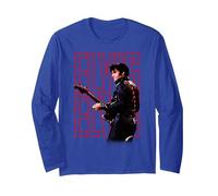 Elvis Presley Official 68 Comeback Special Manga Larga, Unisex para Adultos, Azul Real, XL