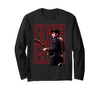 Elvis Presley Official 68 Comeback Special Manga Larga, Unisex para adultos, Negro, M