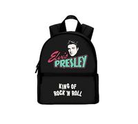 ELVIS PRESLEY Official Merch King of Rock 'N Roll Mochila pequeña, Negro, Mini Backpack Unisex Adulto