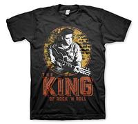ELVIS PRESLEY Oficialmente Licenciado The King of Rock 'n Roll Camiseta para Hombre (Negro), X-Large