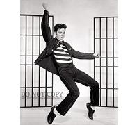Elvis Presley Photograph 8 X 10 - Retrato de roca de la cárcel de 1957 - Película vintage todavía - Foto rara, póster impreso