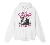 ELVIS PRESLEY Sudadera con Capucha Oficial Unisex para Adultos, Blanco, Large