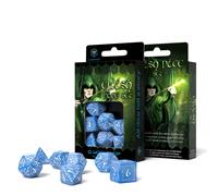 Elvish Dado Juego Glaciar y Blanco de Rol Q-Workshop Dnd RPG Azul Nuevo