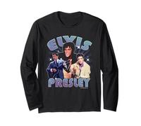 Elvisly Yours Elvis Presley El Rey Retro Montage Manga Larga