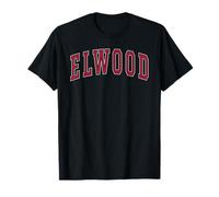 Elwood Indiana Souvenir College Style Red Text Camiseta