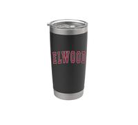 Elwood Indiana Souvenir College Style Red Text Vaso térmico de acero inoxidable de doble pared