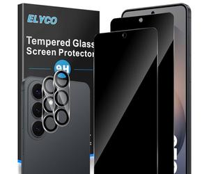 ELYCO Cristal Templado de Privacidad para Samsung Galaxy S26 Plus 5G, 2 Piezas Antiespia Protector Pantalla + 2 Piezas Protector de Lente Cámara, Anti Espía, 9H Dureza Anti-Rasguños Vidrio Templado
