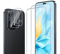 ELYCO Cristal Templado para Honor 200 Lite 5G, 2 Piezas Protector de Pantalla + 2 Piezas Protector de Lente Cámara, 9H Dureza Anti-Rasguños Protector Pantalla, Sin Burbujas HD Vidrio Templado