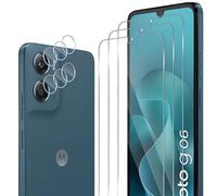 ELYCO Cristal Templado para Motorola Moto G06, 3+3 Piezas | 3 Piezas Protector de Pantalla + 3 Piezas Protector de Lente Cámara, 9H Dureza Anti-Rasguños, HD Vidrio Templado