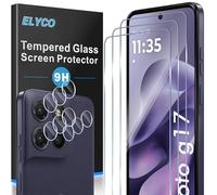 ELYCO Cristal Templado para Motorola Moto G17/G17 Power, 3+3 Piezas | 3 Piezas Protector de Pantalla + 3 Piezas Protector de Lente Cámara, 9H Dureza Anti-Rasguños, HD Vidrio Templado