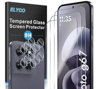 ELYCO Cristal Templado para Motorola Moto G67/G77, 3 Piezas Cristal Templado + 3 Piezas Protector de Lente Cámara, 9H Dureza Anti-Rasguños, Sin Burbujas HD Vidrio Templado
