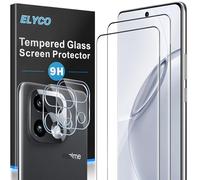 ELYCO Cristal Templado para Realme 16 Pro Plus/Pro+, 2 Piezas Protector de Pantalla + 2 Piezas Protector de Lente Cámara, 9H Dureza Anti-Rasguños, HD Transparente