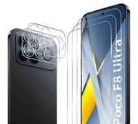 ELYCO Cristal Templado para Xiaomi POCO F8 Ultra, 3 Piezas Protector de Pantalla + 2 Piezas Protector de Lente Cámara, 9H Dureza Anti-Rasguños, HD Transparente