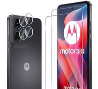 ELYCO Cristal Templado por Motorola Moto G24 / G04 / G04S / E14 5G, 2 Pcs Protector de Pantalla + 2 Pcs Protector de Lente Cámara, 9H Anti-Rasguños Protector Pantalla, Sin Burbujas HD Vidrio Templado