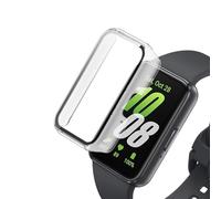 ELYCO Funda Compatible conSamsung Galaxy Band Fit 3, 1 Piezas PC Carcasa e HD Cristal Templado, Slim Cover Completa 360° Protector de Pantalla Anti-Choque Case Protección [Claro]